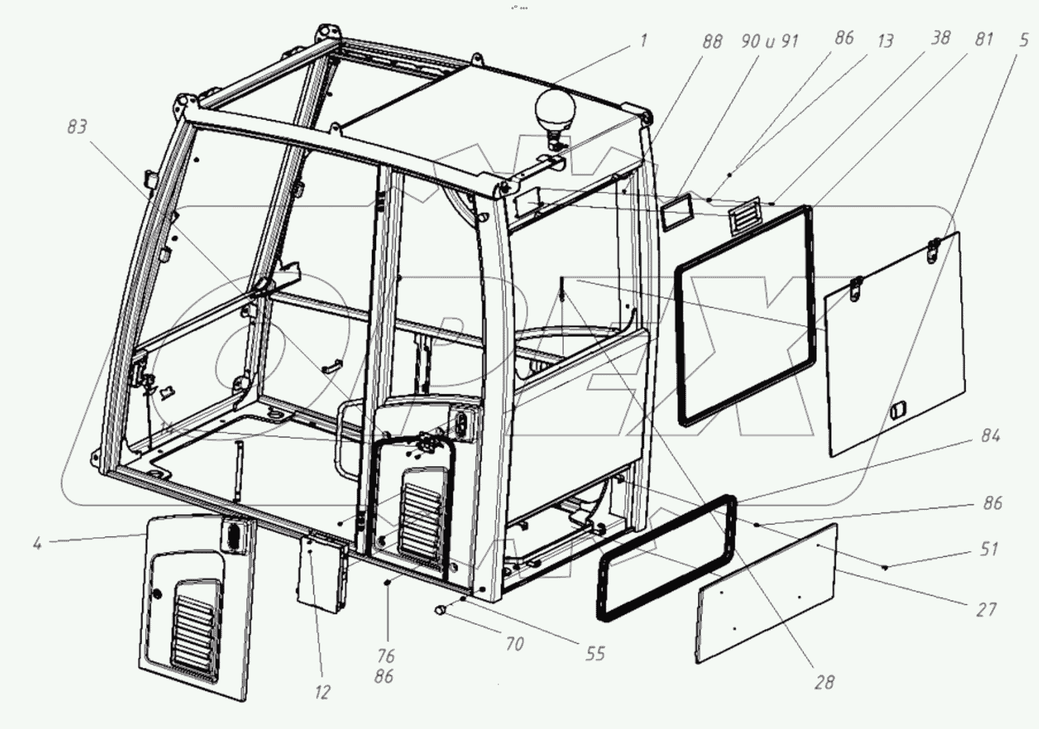  202020100000 00 Кабина в сборе