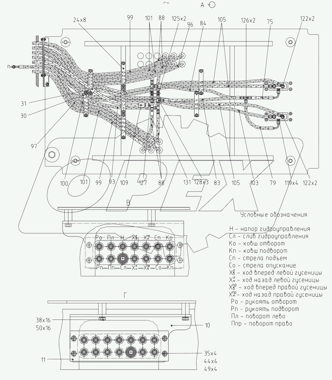  225-05-42.21.000 Гидроуправление экскаватора