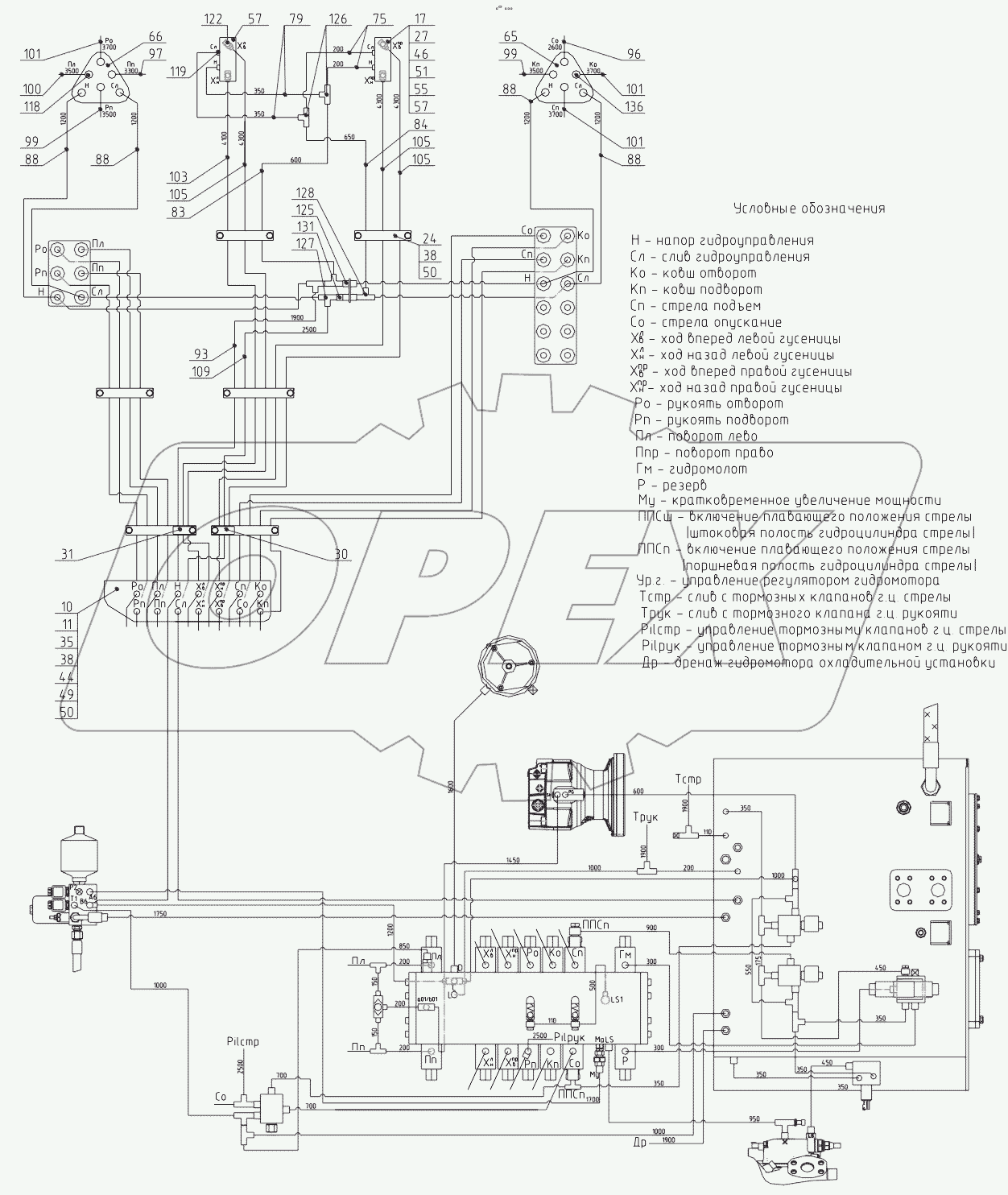  225-05-42.21.000 Гидроуправление экскаватора