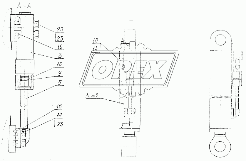 318-02-72.00.400 Гидроцилиндр выносных опор для модификаций с опорой-отвалом и аутригерами (левый)