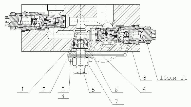 520.70.00.000-10 Блок переливных клапанов