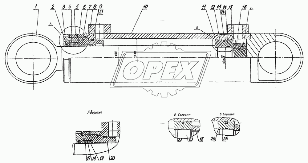 13.20.67.000 (100x63x280) Гидроцилиндр опоры-отвала