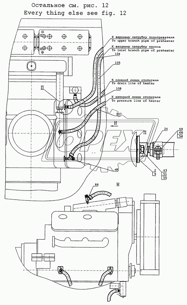 Установка предпускового подогрева двигателя и отопления кабины 2