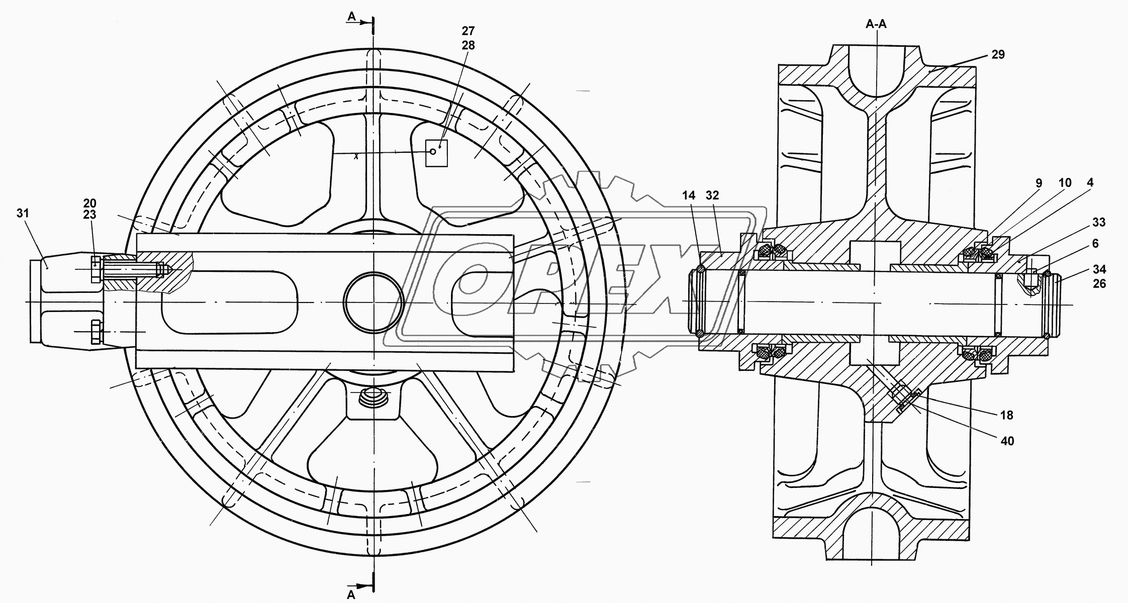 842271624100 00 Колесо натяжное в сборе