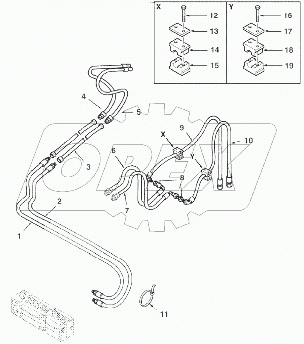  Привод ковша гидрооборудования экскаваторного телескопического