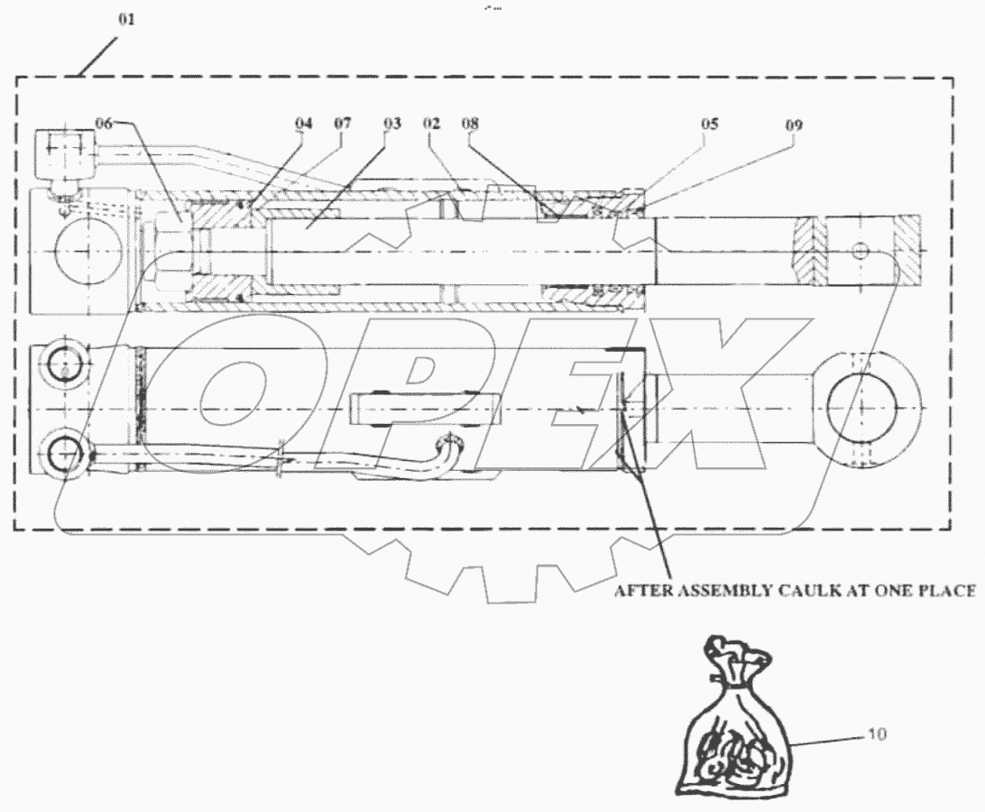  Цилиндр стабилизатора шасси