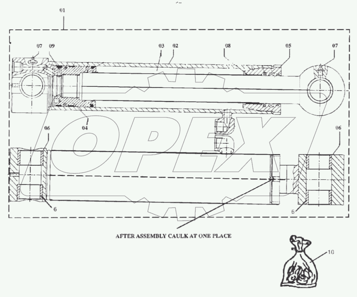  ЦИЛИНДР КОВША ГИДРАВЛИКА ЭКСКАВАТОРА