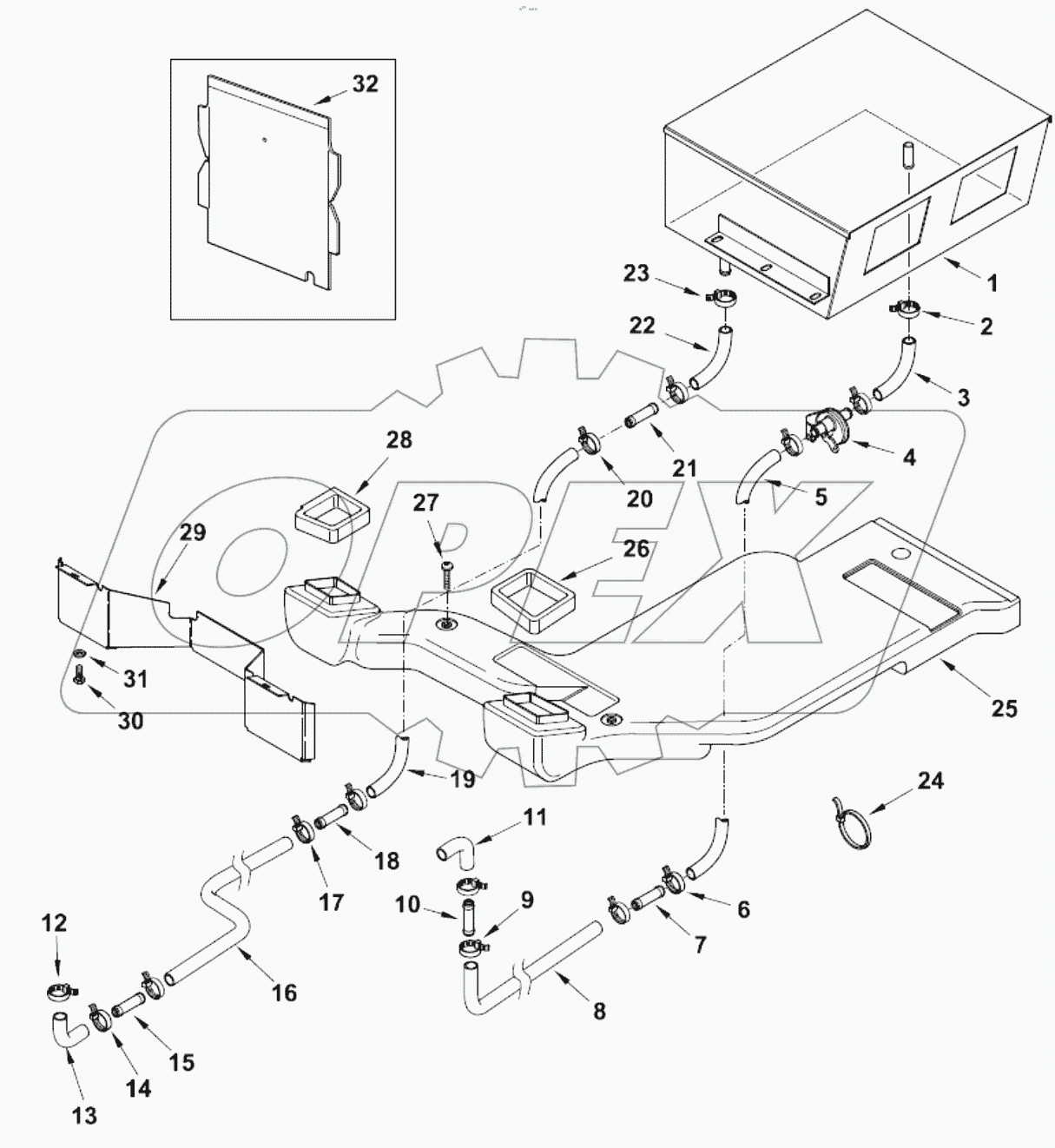  ПЕРЕДНЯЯ УСТАНОВКА ОТОПИТЕЛЯ