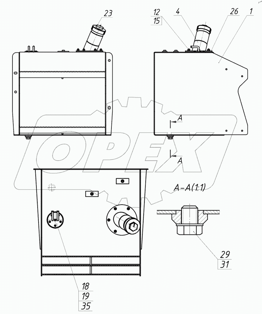  Бак топливный. 815-00-07.05.000