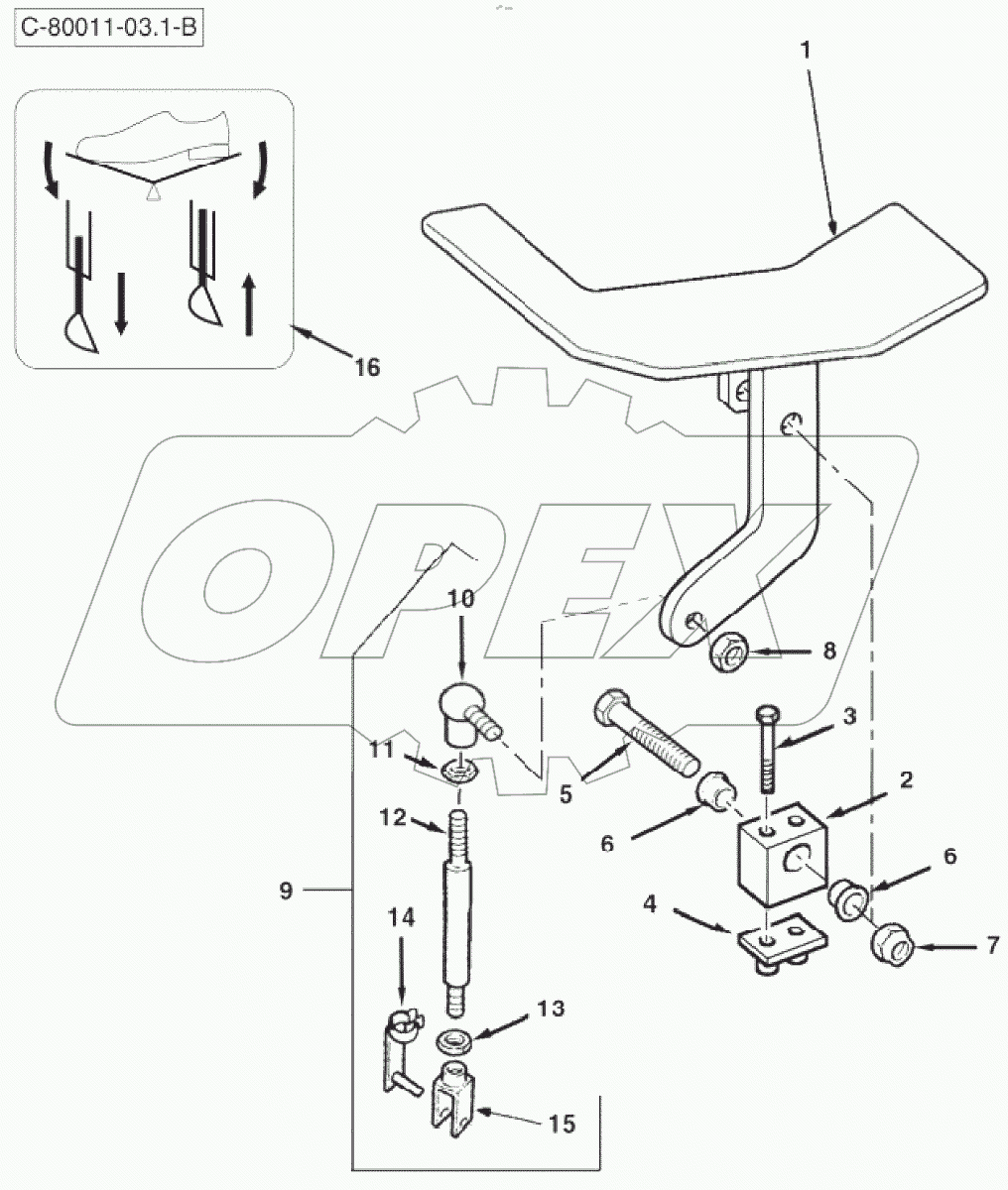  Дополнительная гидравлическая линия, педаль