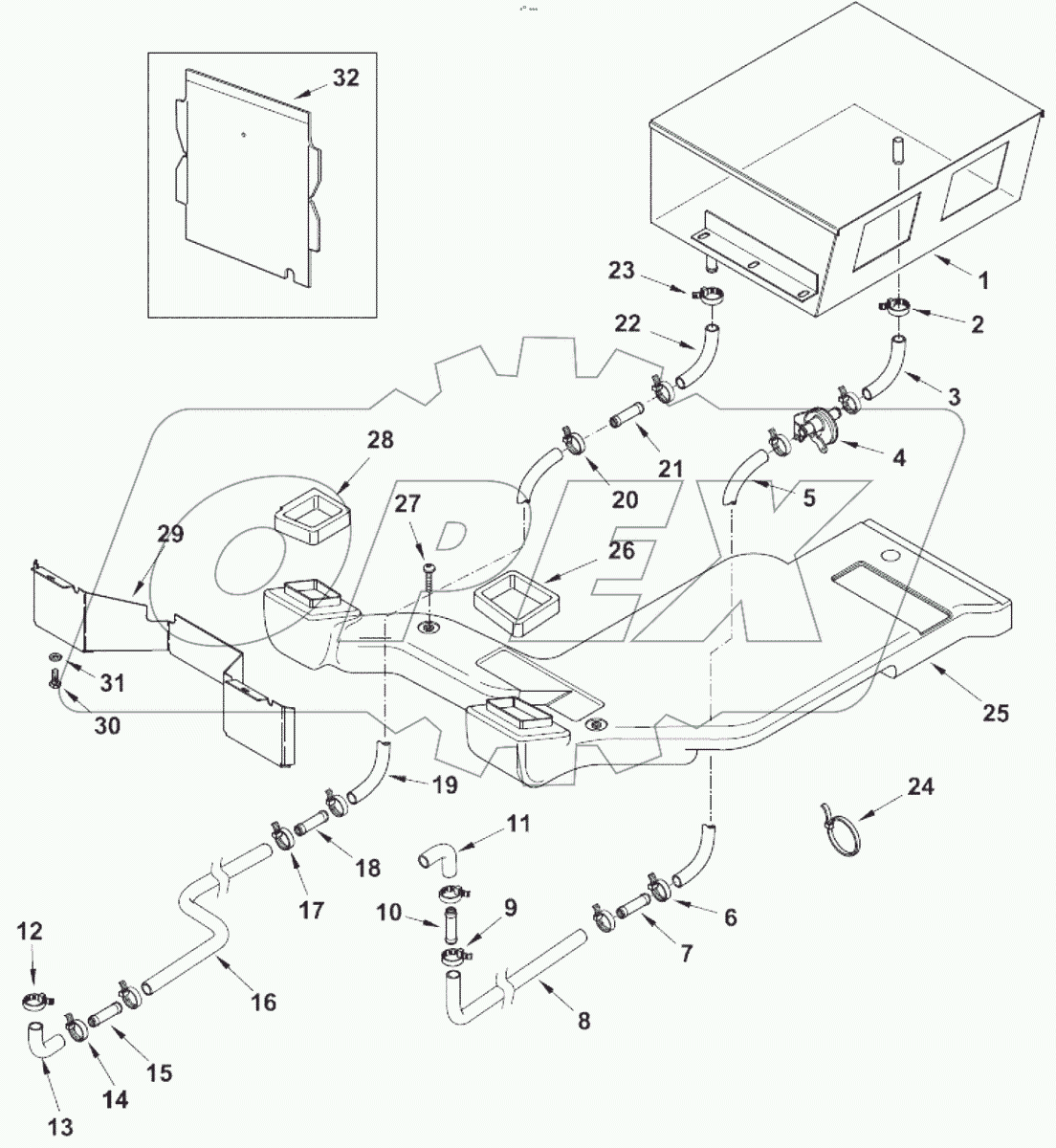  Передняя установка отопителя