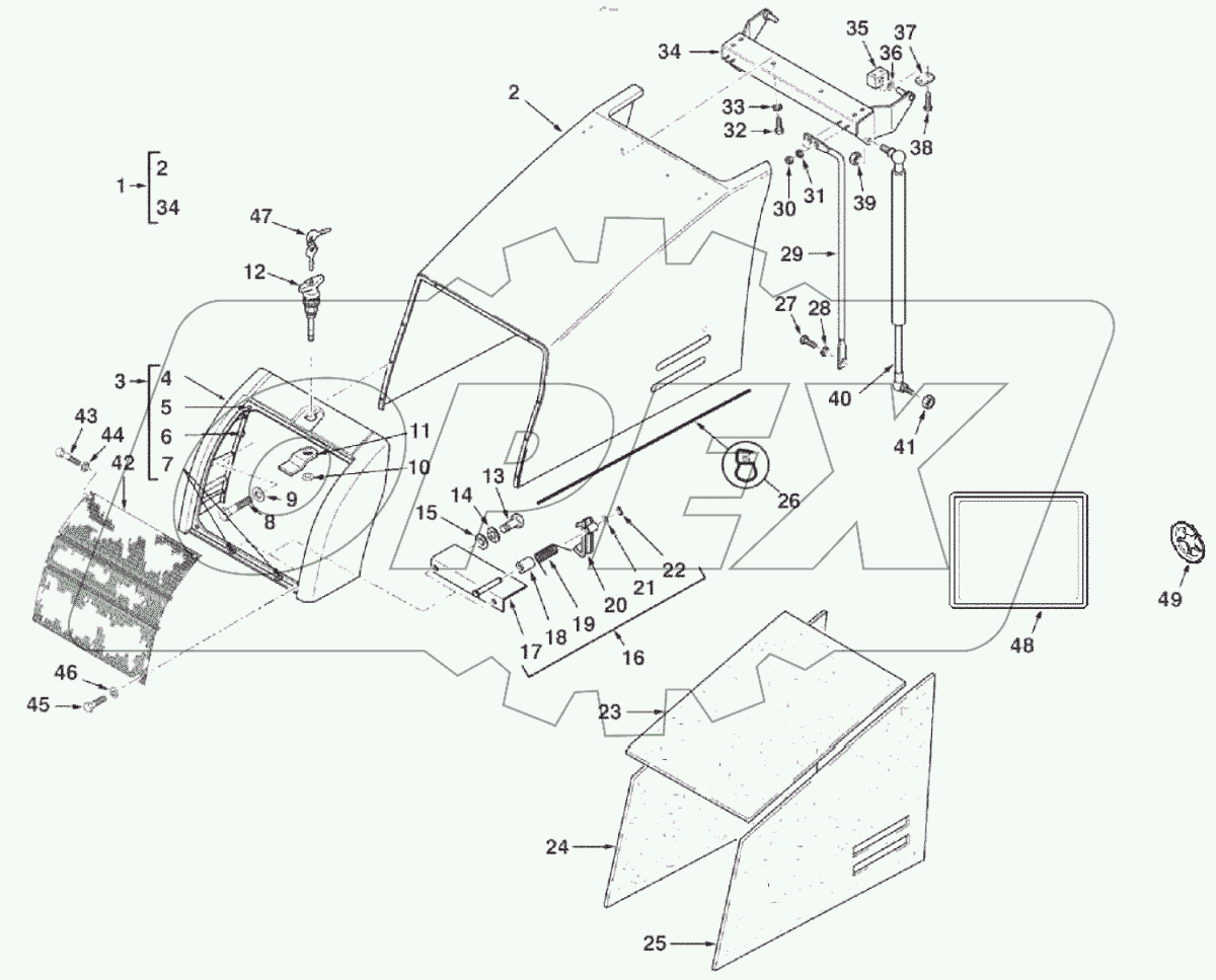  Капот двигателя / белый