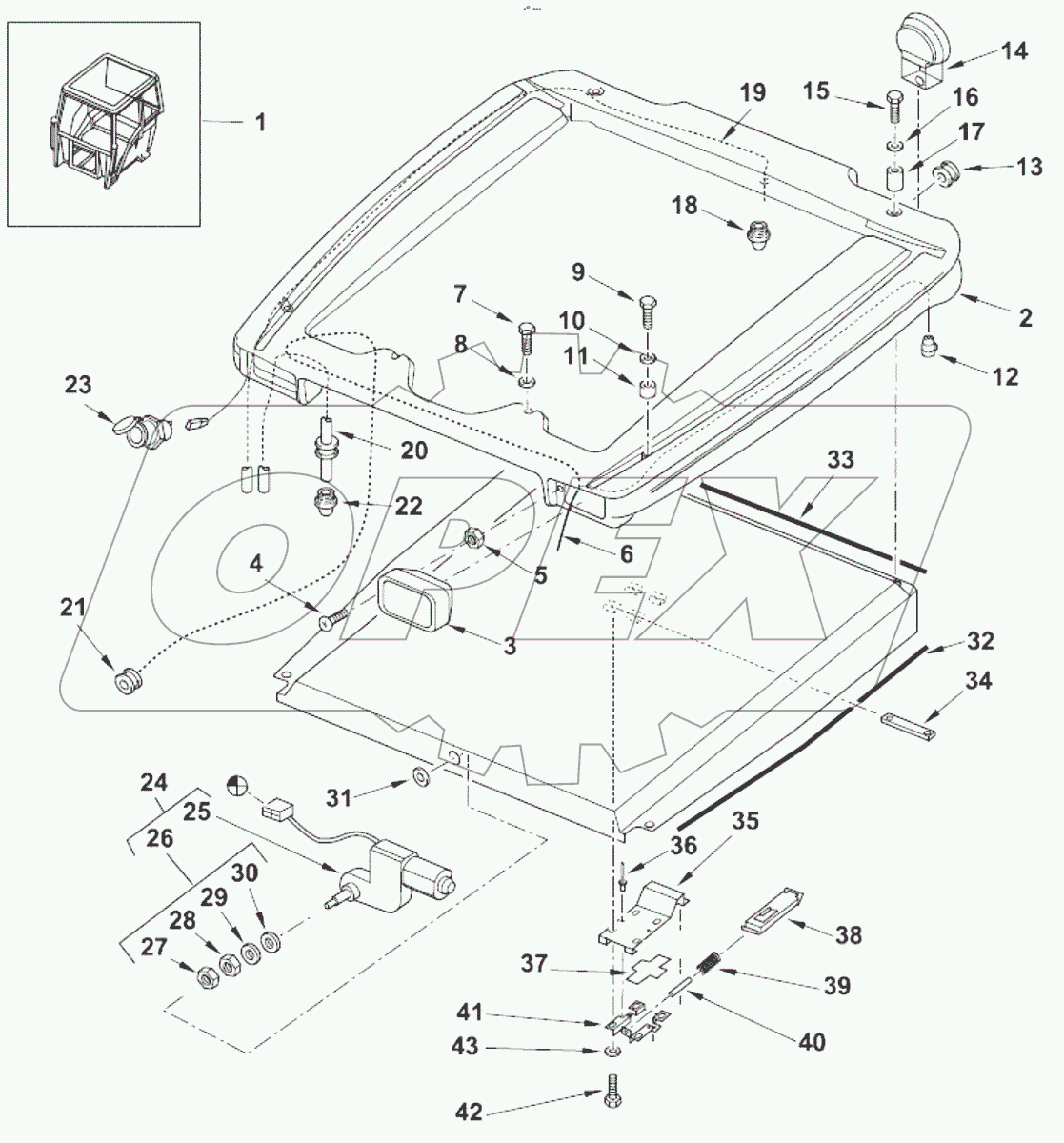  Внешняя крыша кабины