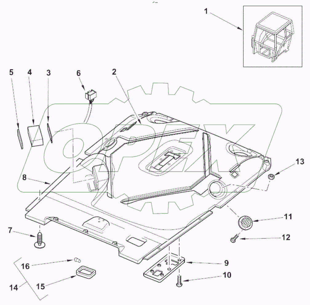  Внутренняя крыша кабины