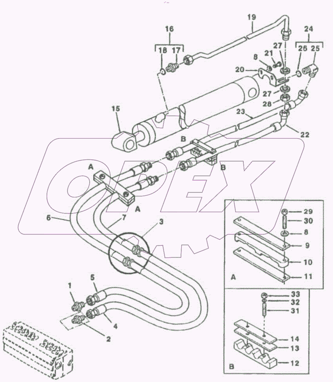  Гидрооборудование экскаваторное, привод стрелы