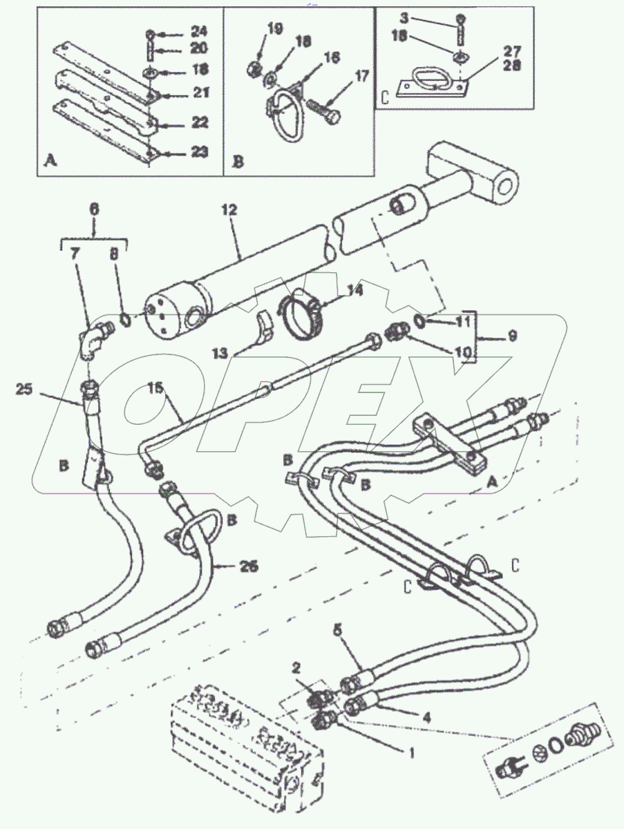 Гидрооборудование экскаваторное, привод рукояти