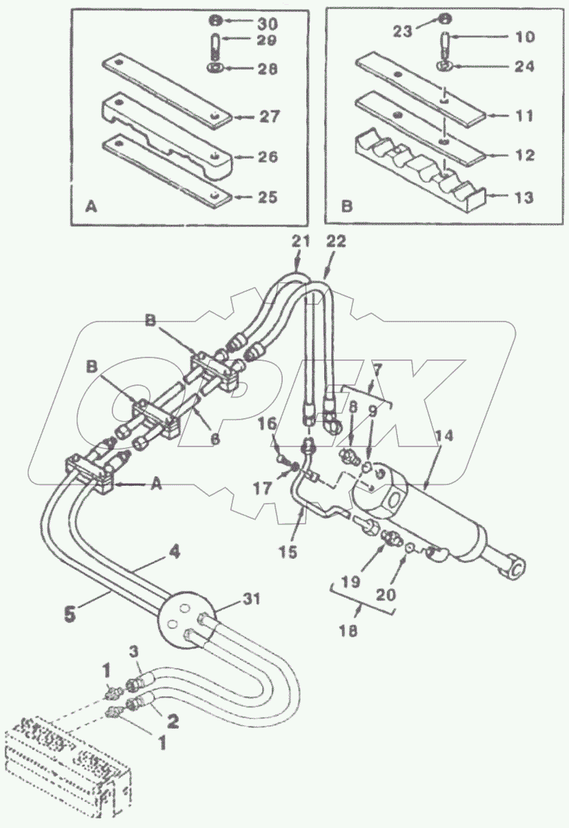  Гидрооборудование экскаваторное, привод ковша