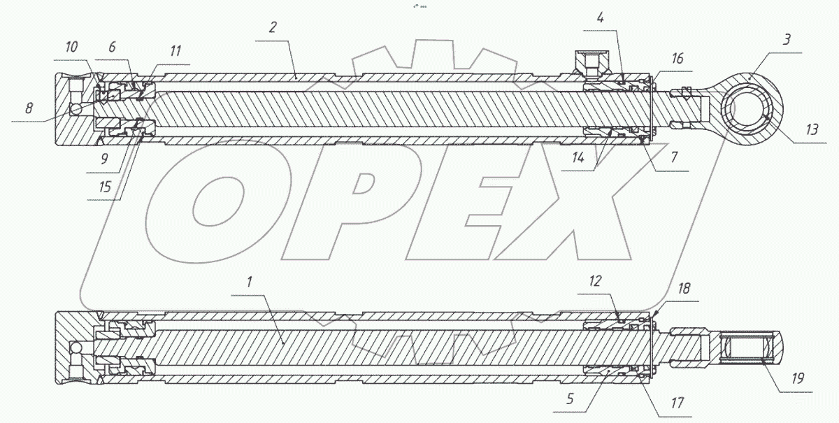  Гидроцилиндр перемещения каретки