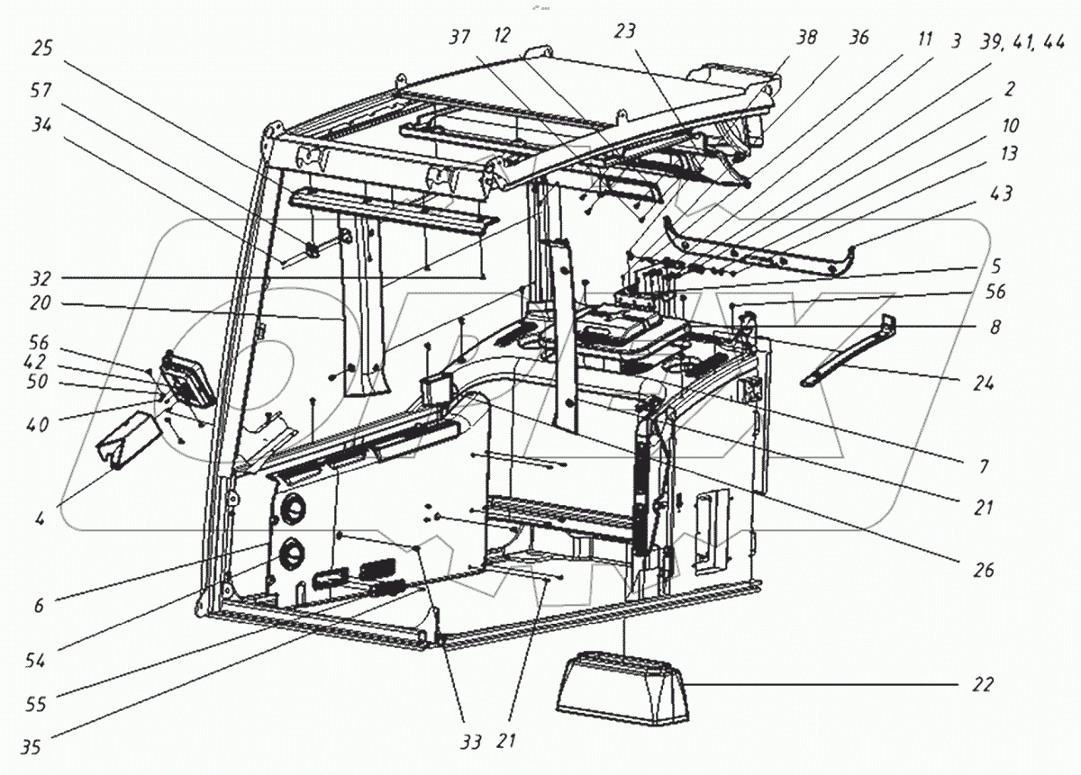  Установка интерьера кабины
