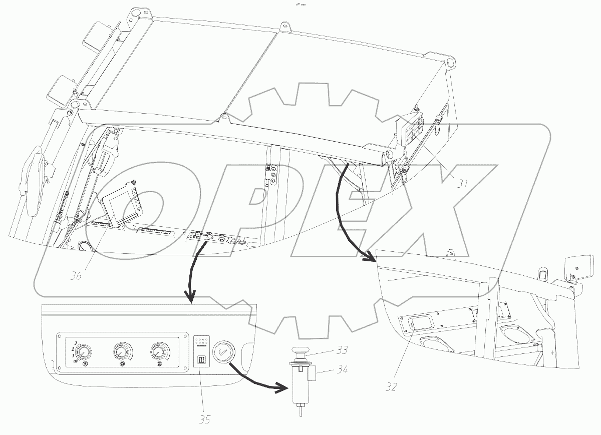 Электроуправление в кабине