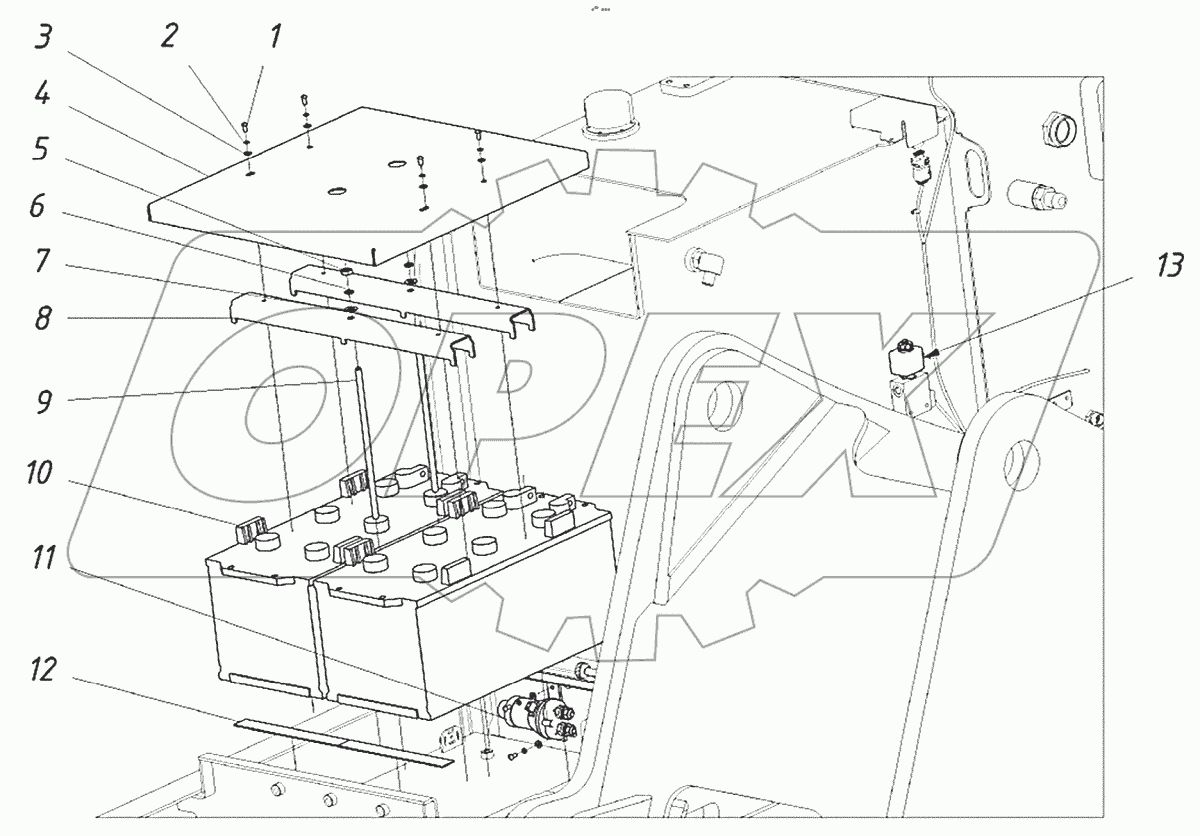  Установка АКБ