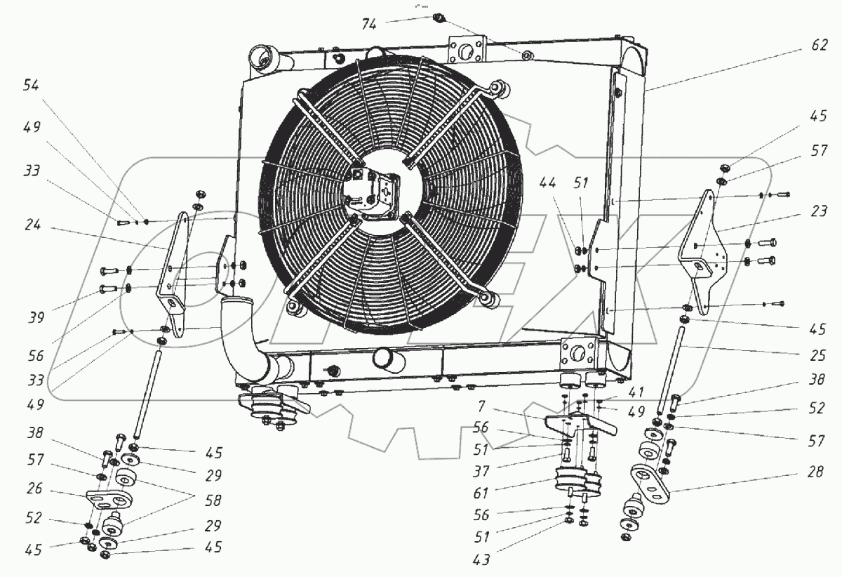  Радиатор с кронштейнами