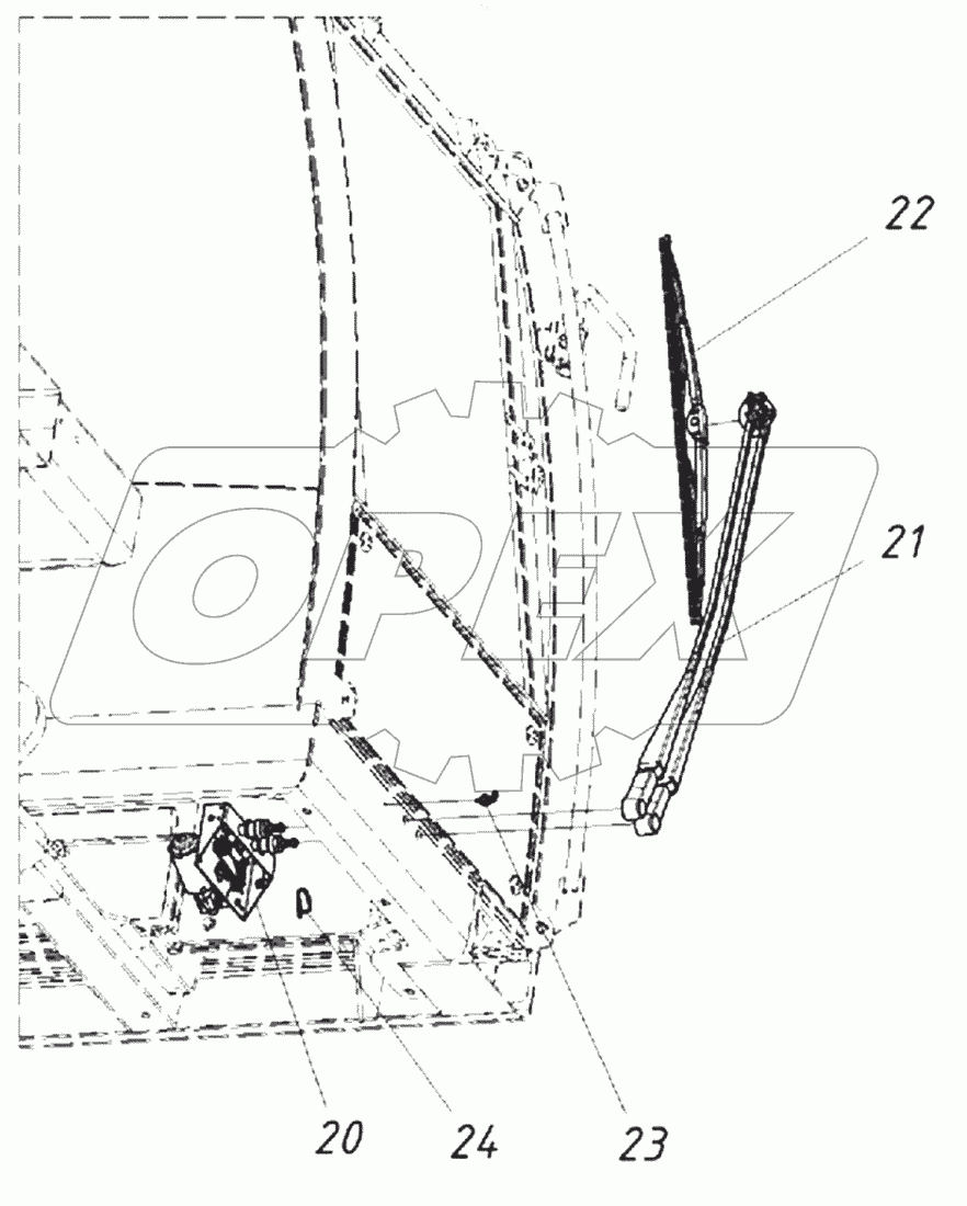  Установка стеклоочистителя