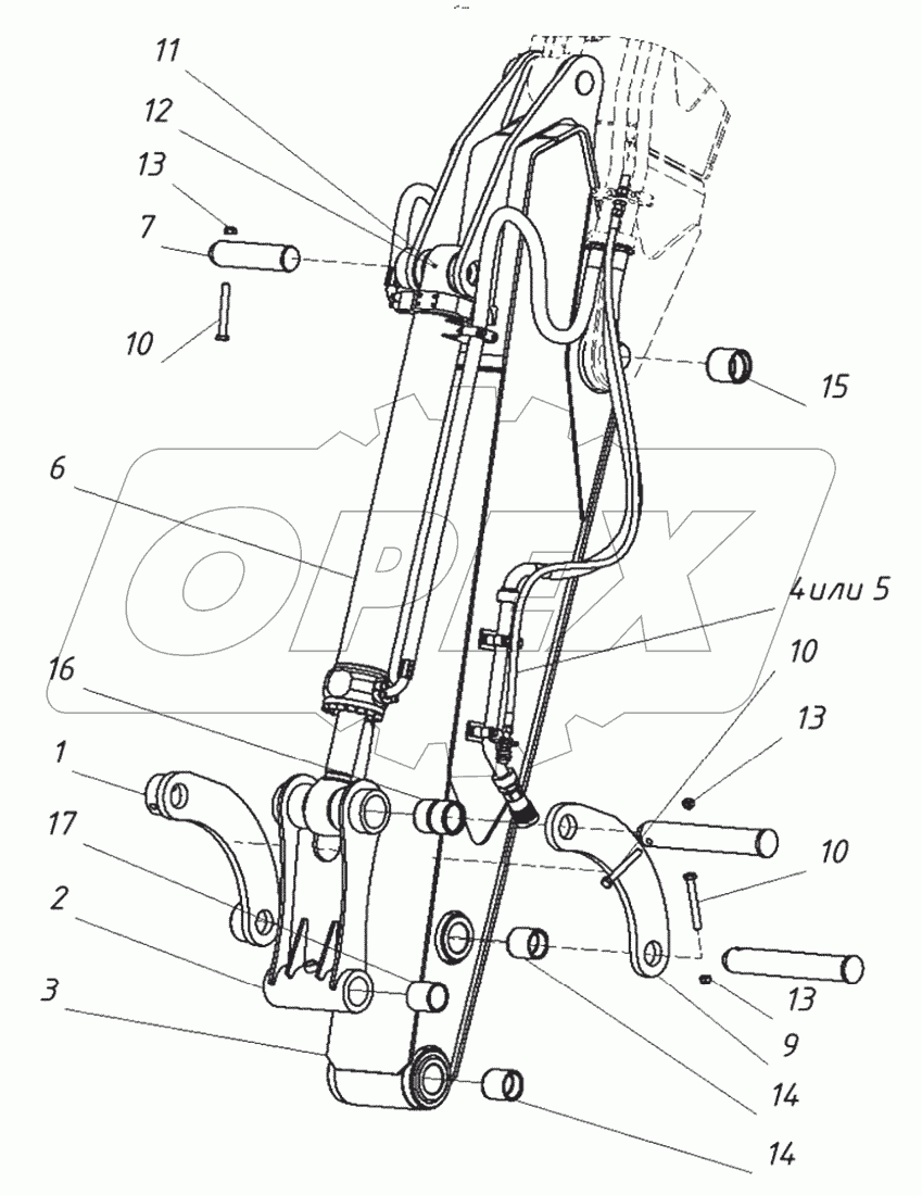 Установка рукояти 2400 с разводкой под гидромолот