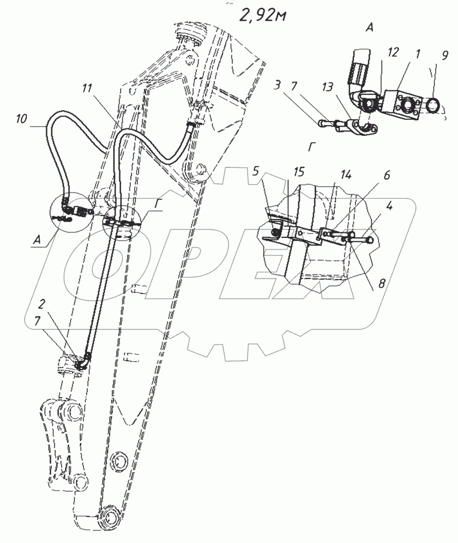  Гидроразводка рукояти 2920 без разводки под гидромолот