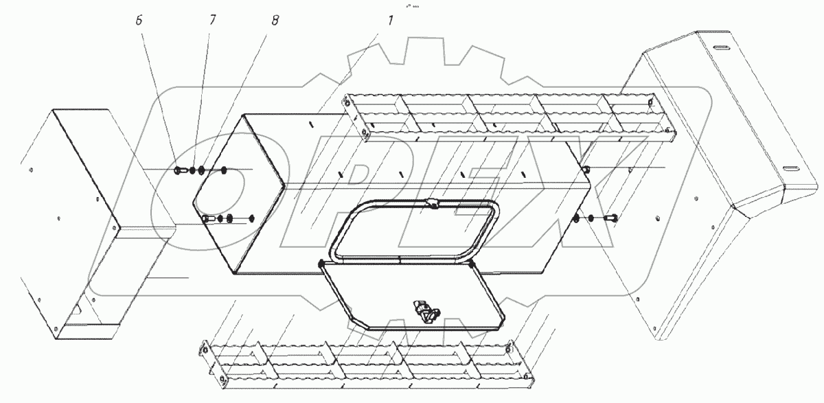  Установка инструментального ящика справа