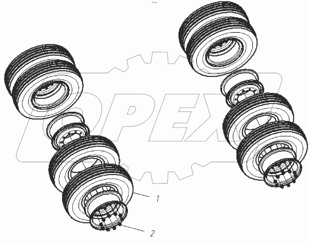  Установка колес (заполненных полиуретаном)