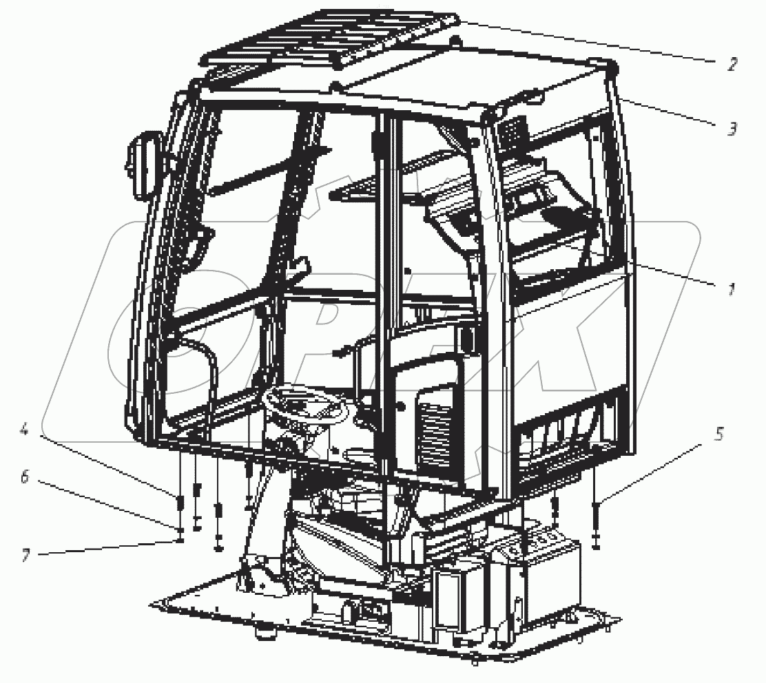  Установка кабины