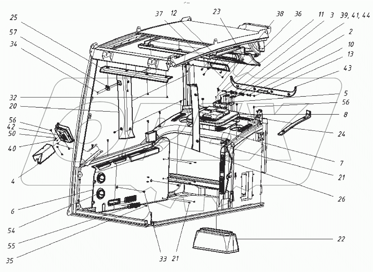  Установка интерьера кабины