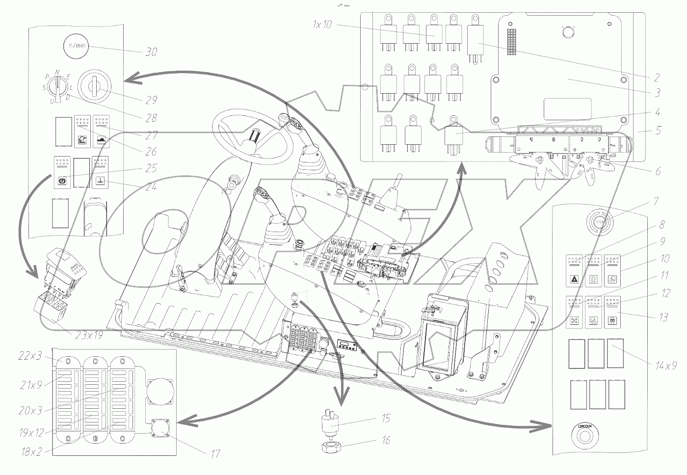  Электроуправление в кабине