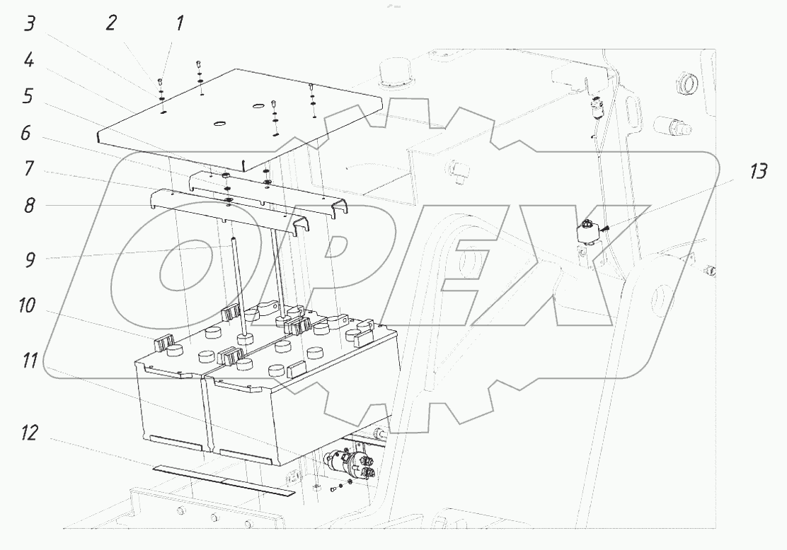  Установка АКБ