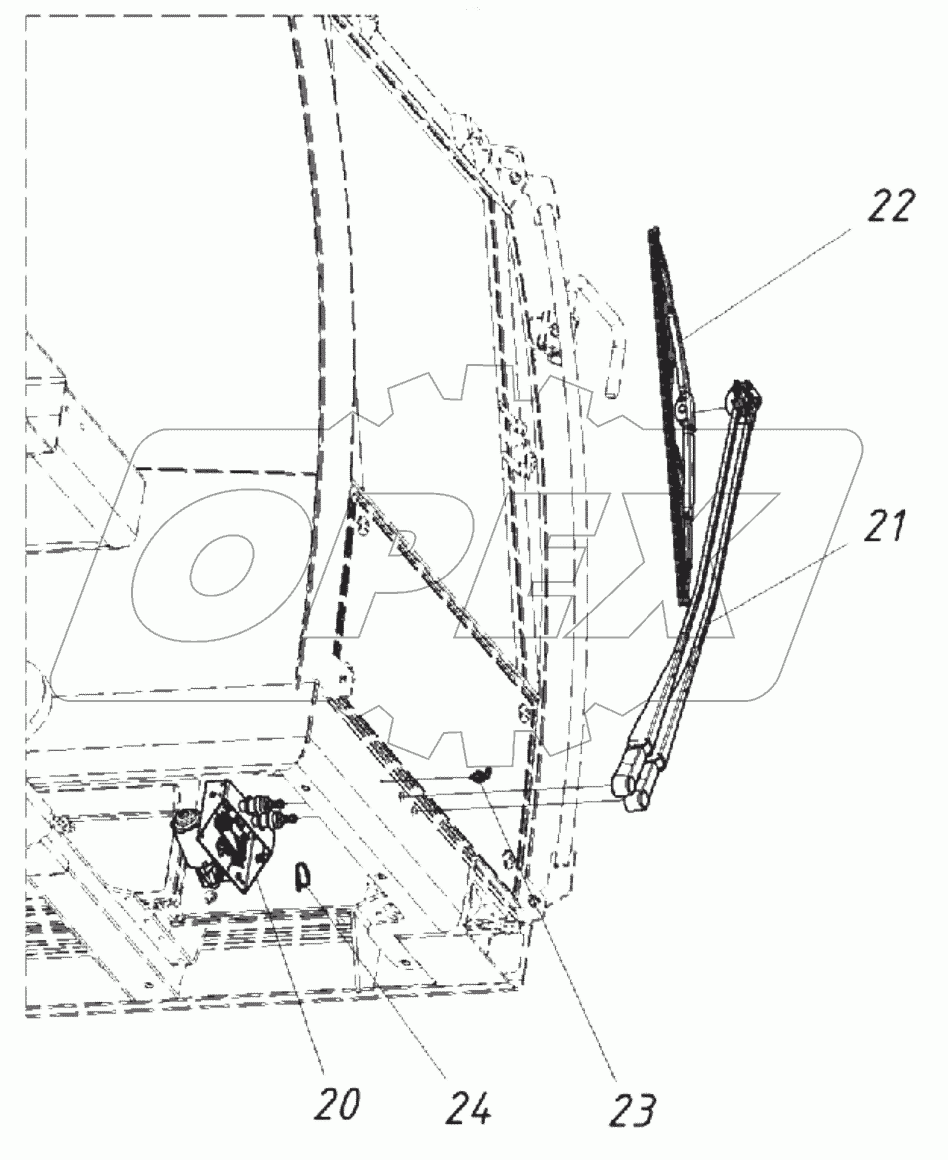  Установка стеклоочистителя