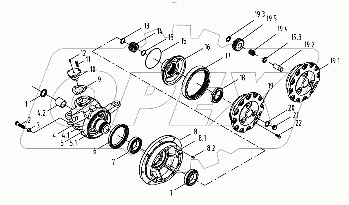  Front axle assembly