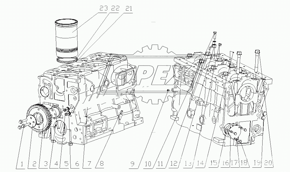 D2102-1002000 Блок цилиндров в сборе