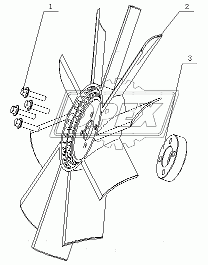 E02D1-1308000 Вентилятор в сборе