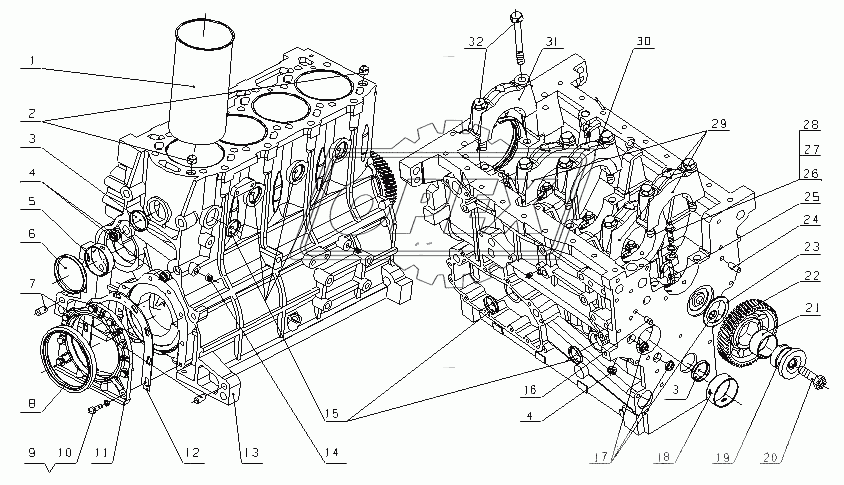 E0400-1002010 Блок цилиндров в сборе