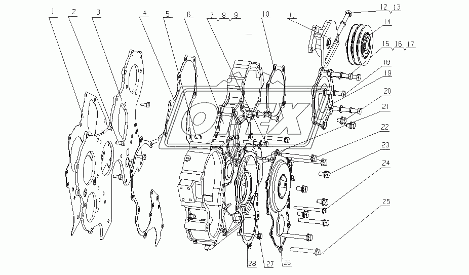 2530-1002030 Части корпуса шестерни