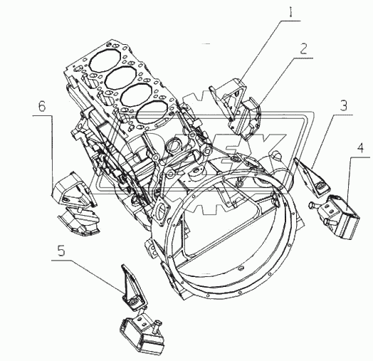 G040J-1001000 Подвеска двигателя в сборе