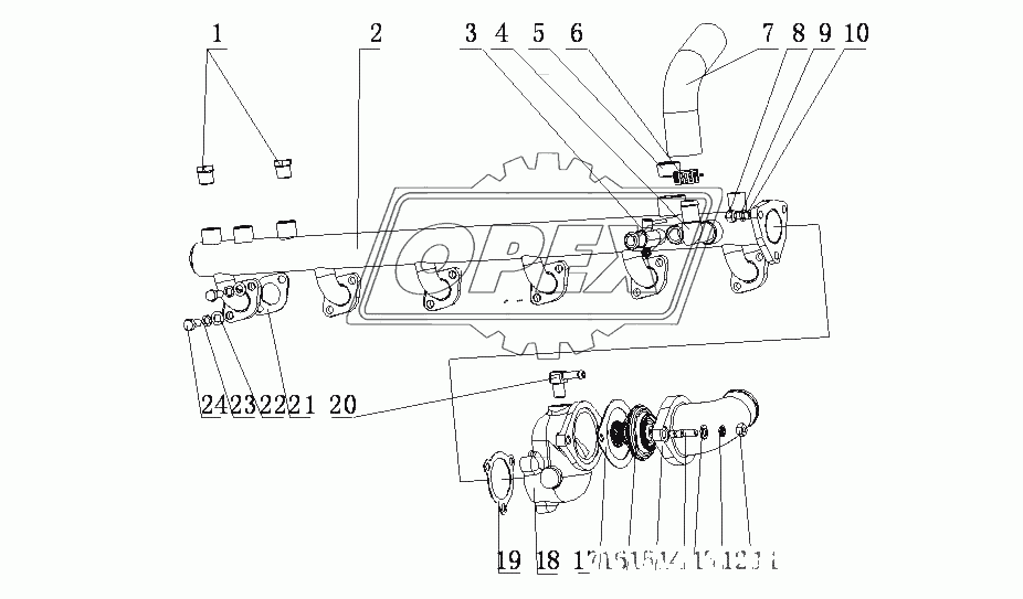 J47S3-1303000 Водоотвод в сборе