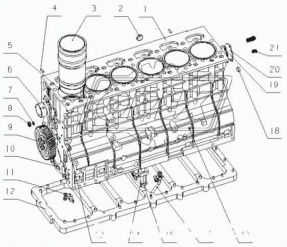 L330A-1002000 Блок цилиндров в сборе