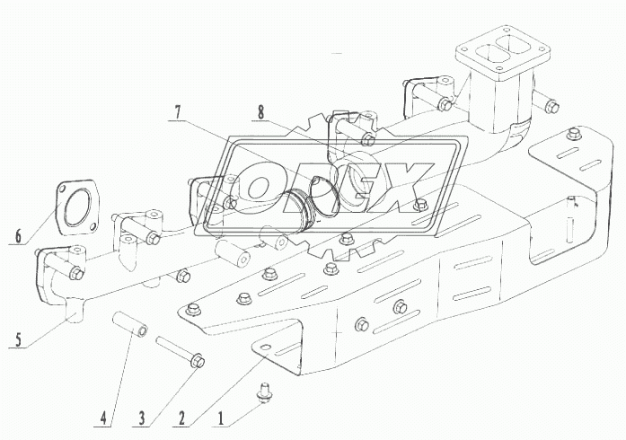 M3000-1008200A Детали выпускного коллектора