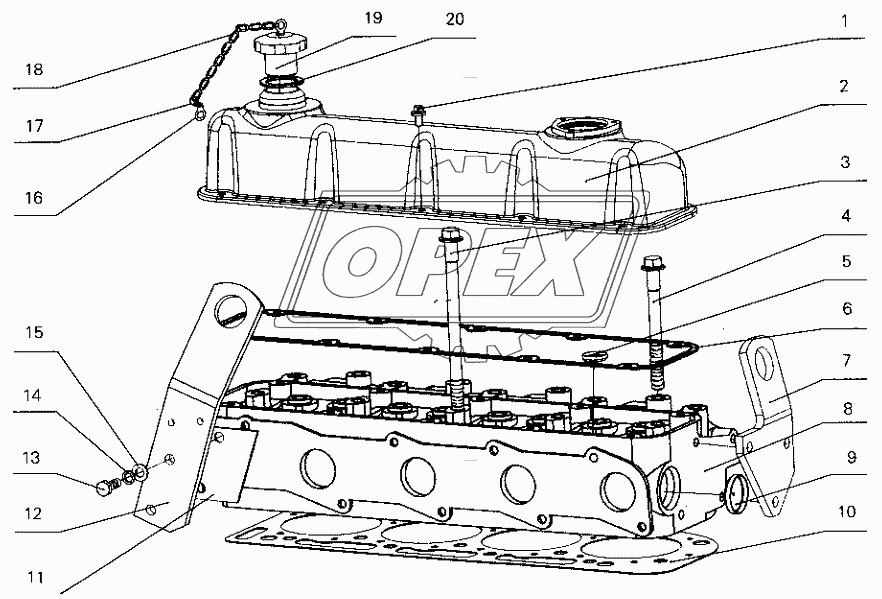 B30-1003000 Cylinder head and cylinder head cover