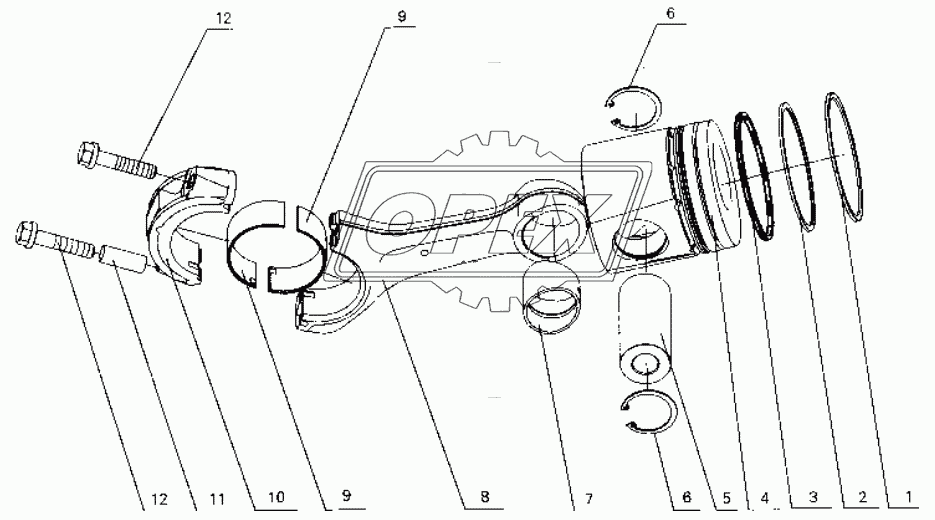 G0100-1004000 Piston and connecting rod assembly