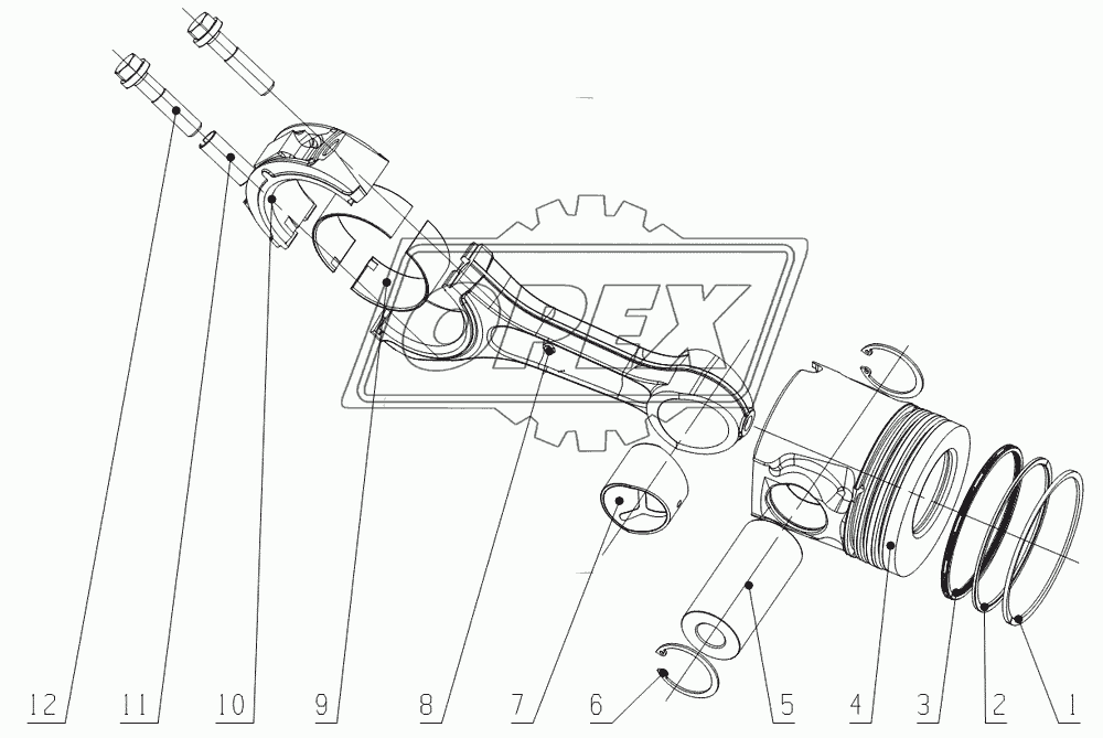 G4700-1004000 Piston and connecting rod