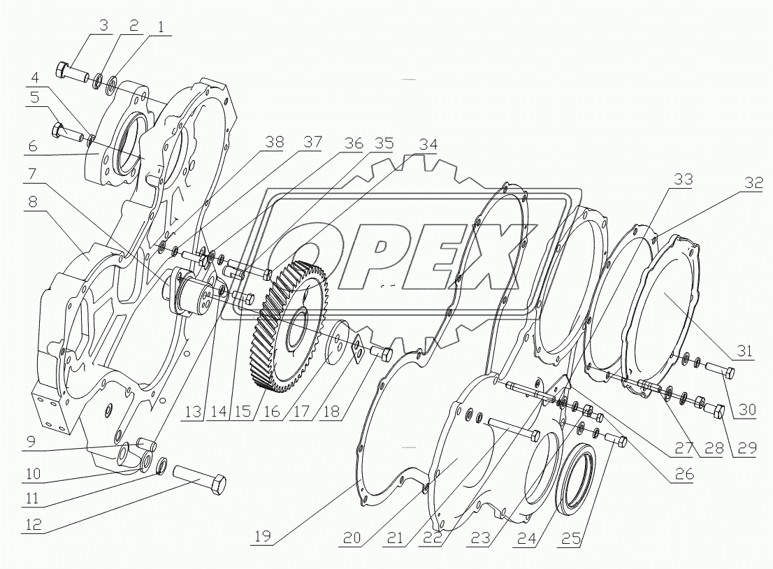 B7615-1002200 Узел картера распределительных шестерён