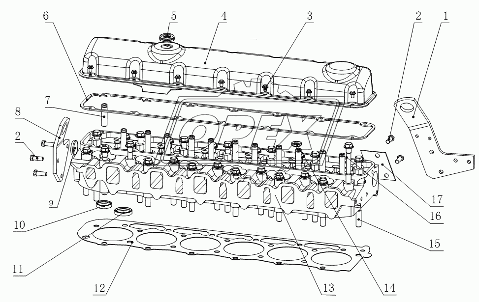 G5800-1003000 Cylinder head and Cylinder head cover assembly